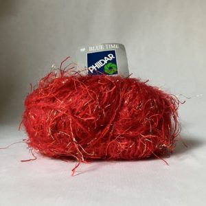 pelote de fil fantaisie rouge coquelicot